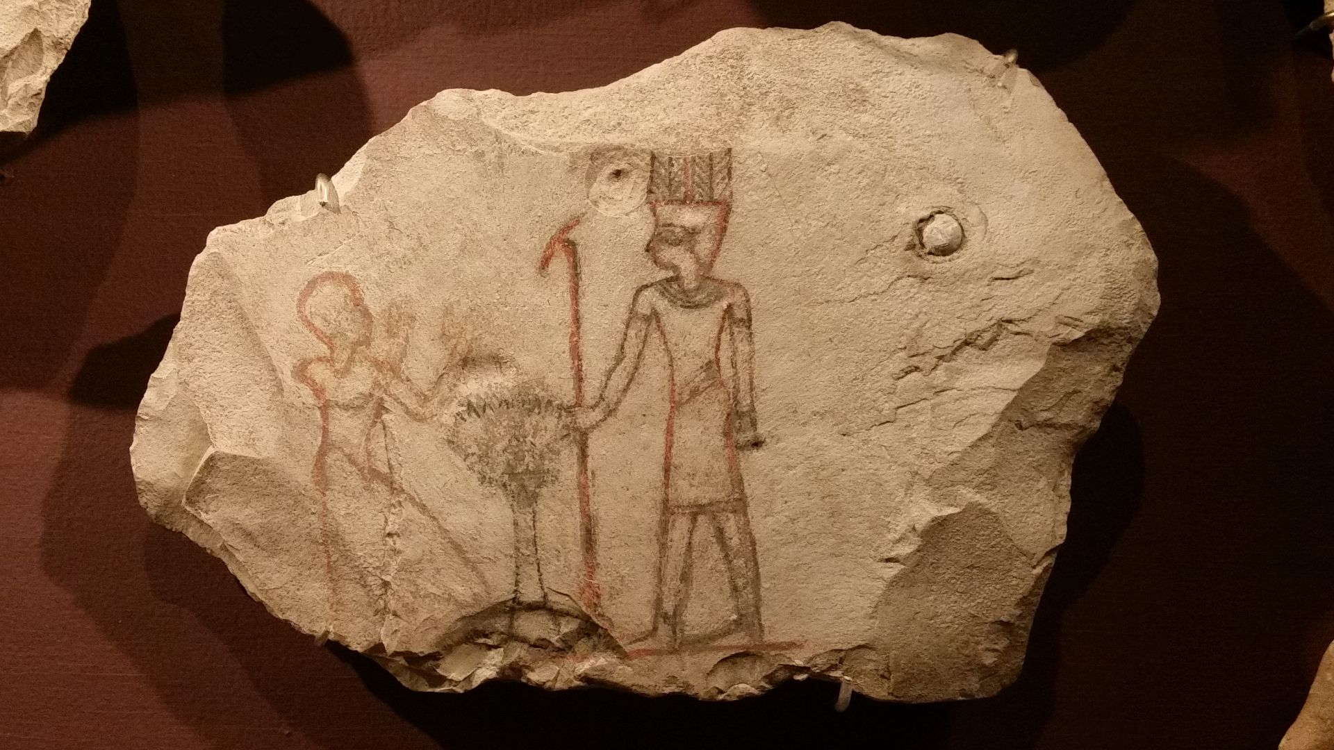 ציורים על שברי אוסטרקון שנמצאו בדיר אל-מדינה
אתר ארכאולוגי במצרים. אוסף מוזיאון עתיקות הים התיכון והמזרח הקרוב בסטוקהולם