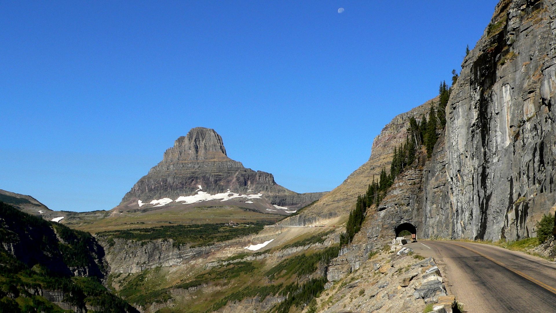 A short tunnel on Going-to-the-Sun Road near Logan Pass.Photo taken with a Panasonic Lumix DMC-FZ20 in Glacier National Park, Montana, USA.