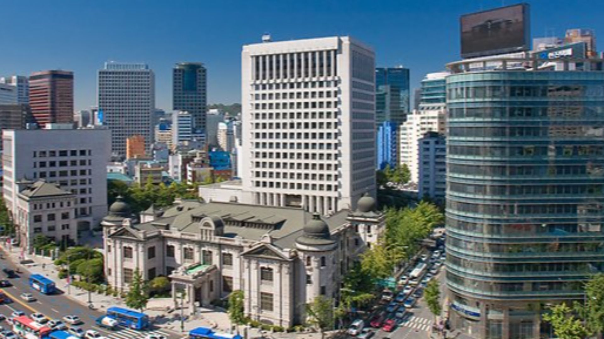 한국은행 본점 사진_포스트타워에서 촬영