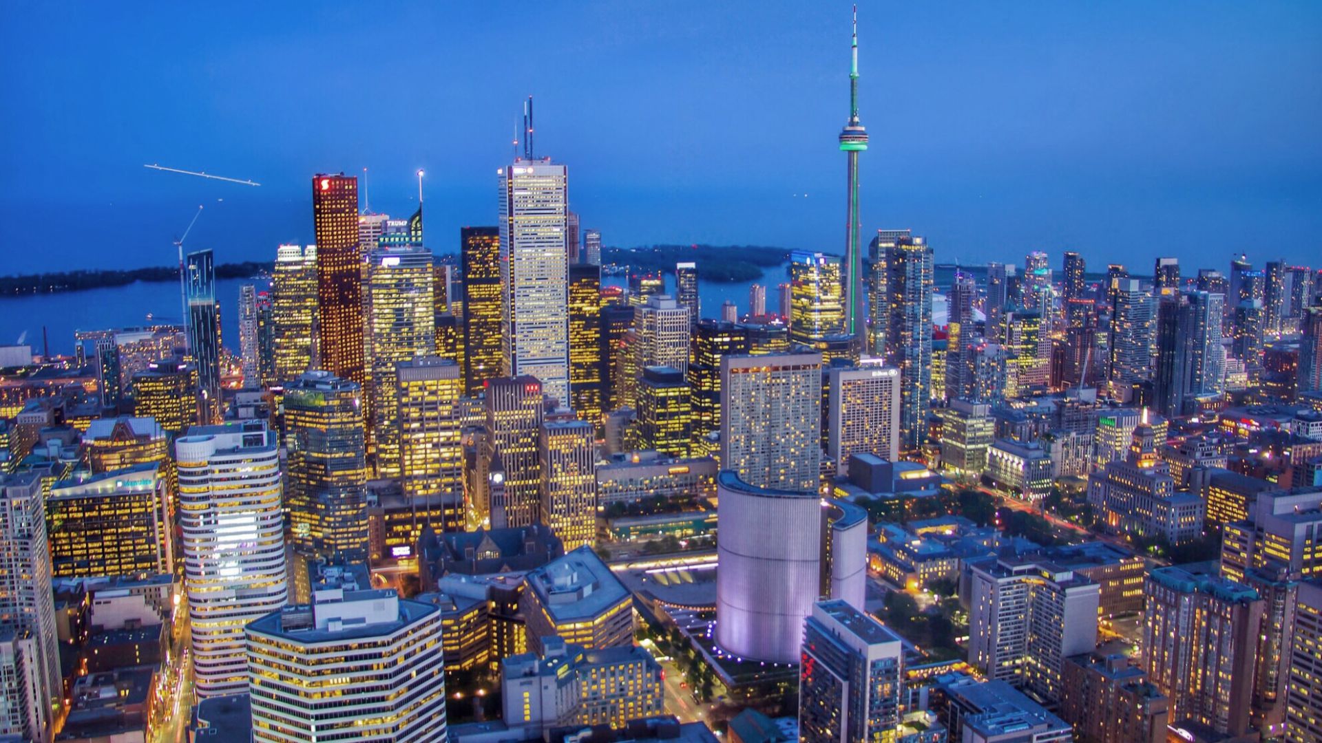 Toronto from above at night