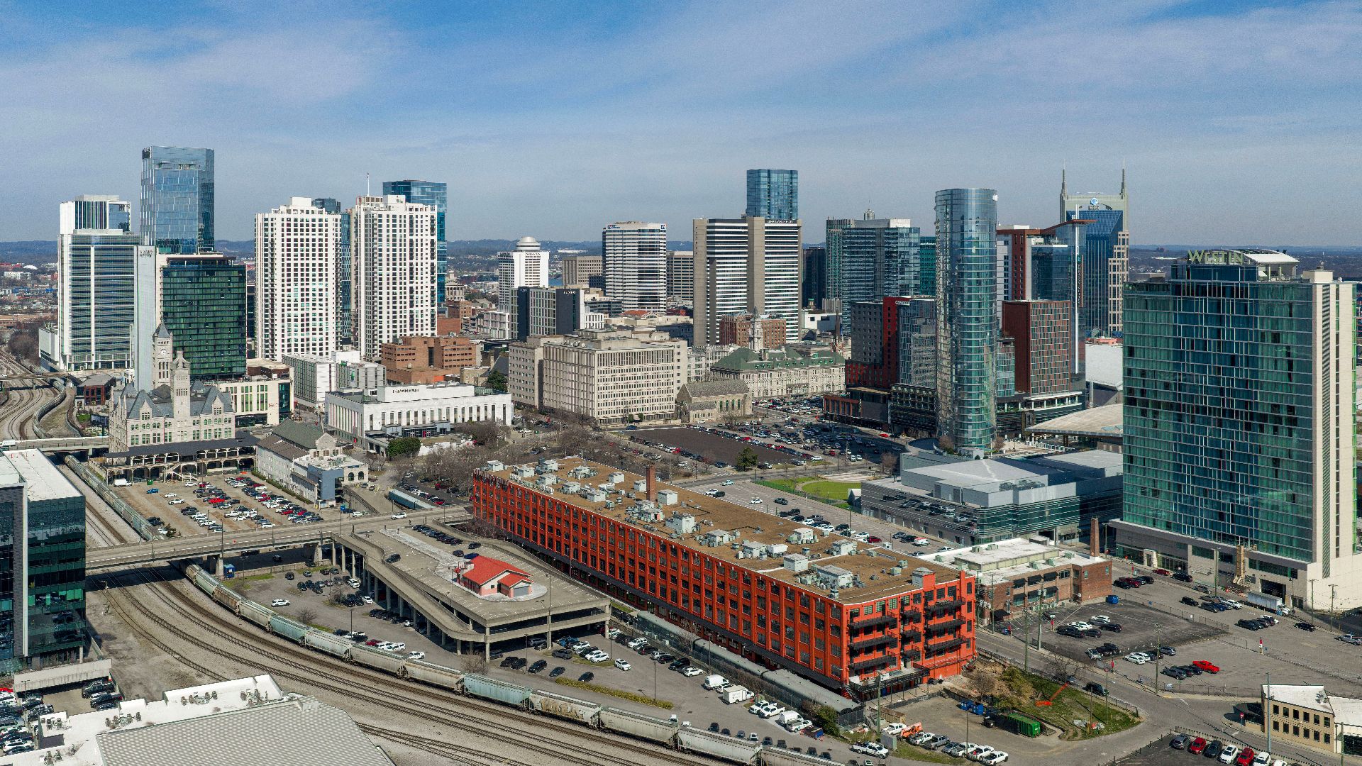 Skyline of Downtown Nashville, Tennessee.