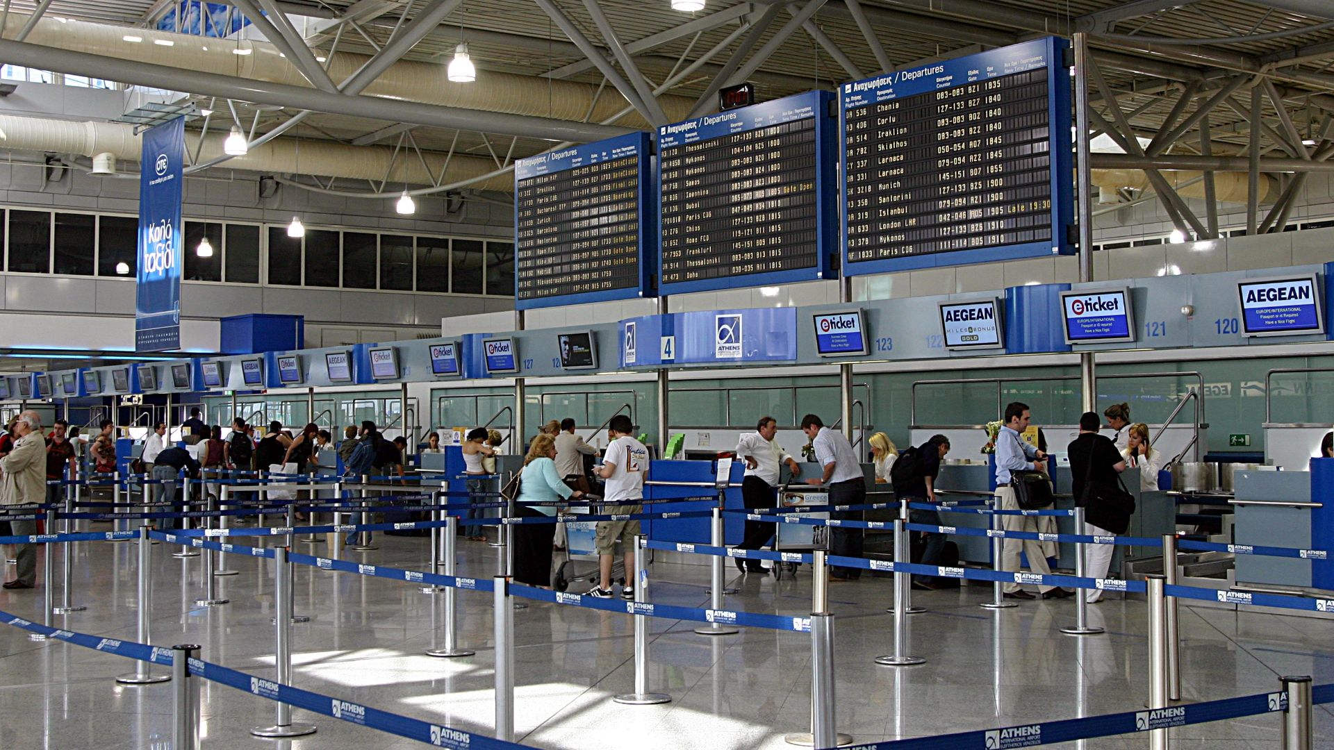 The Check-in desks at Athens International Airport