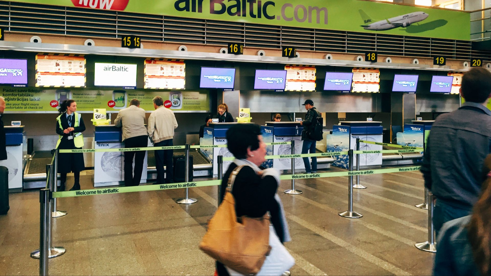 Check-In counter at Riga International Airport