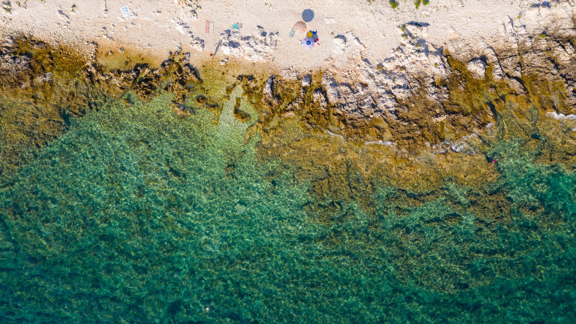 Clear waters of the Adriatic Sea near the Silba island in Croatia
