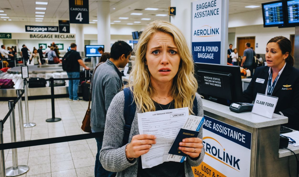 Woman lost baggage airport