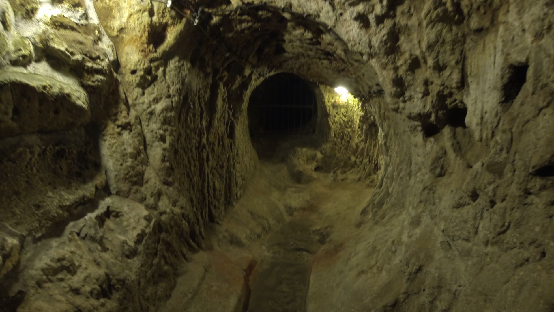Derinkuyu Underground City in Cappadocia, Turkey. Christians fled the enemies and hid in this underground cities.
