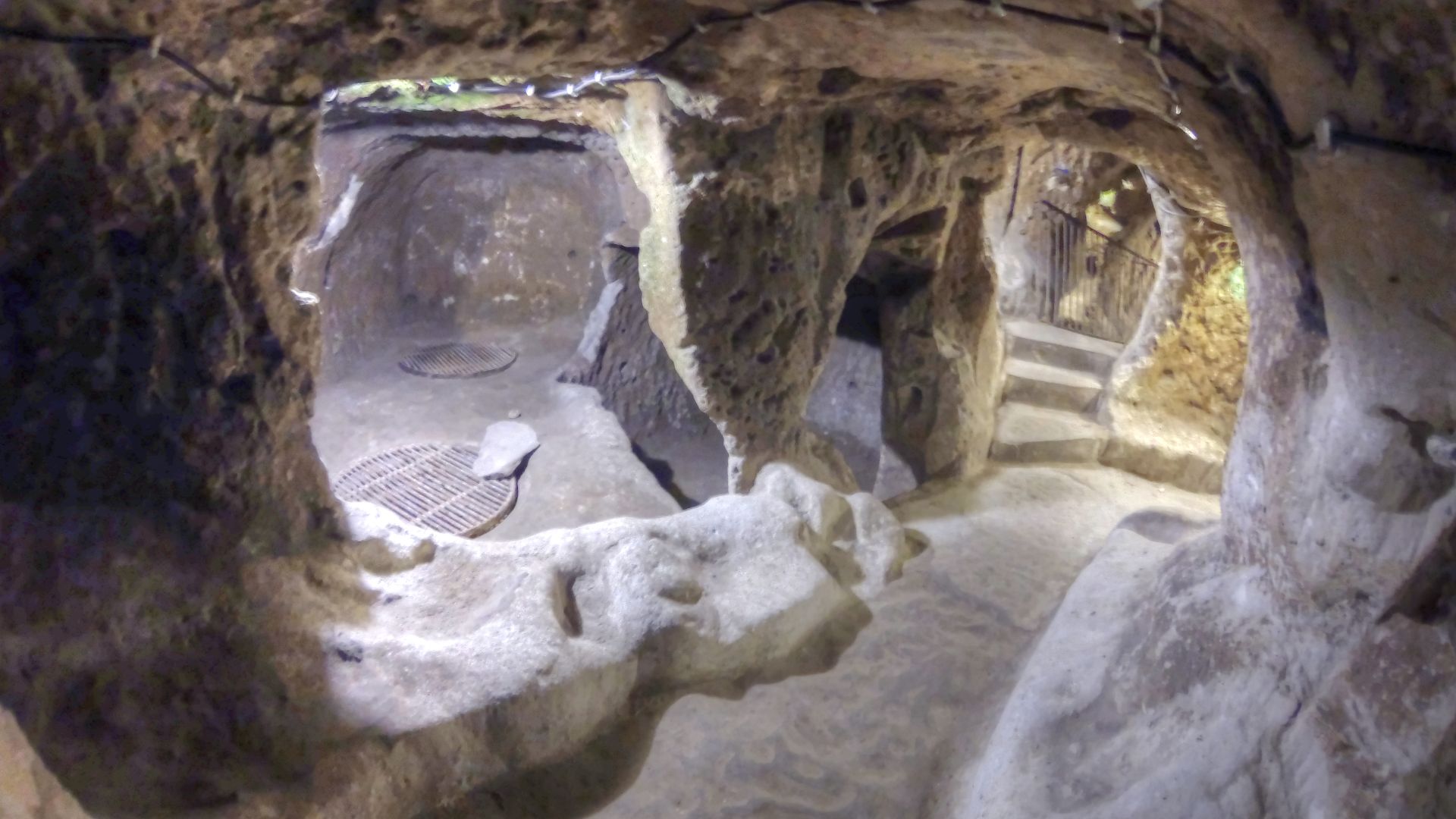 Derinkuyu Underground City in Cappadocia, Turkey. Christians fled the enemies and hid in this underground cities.