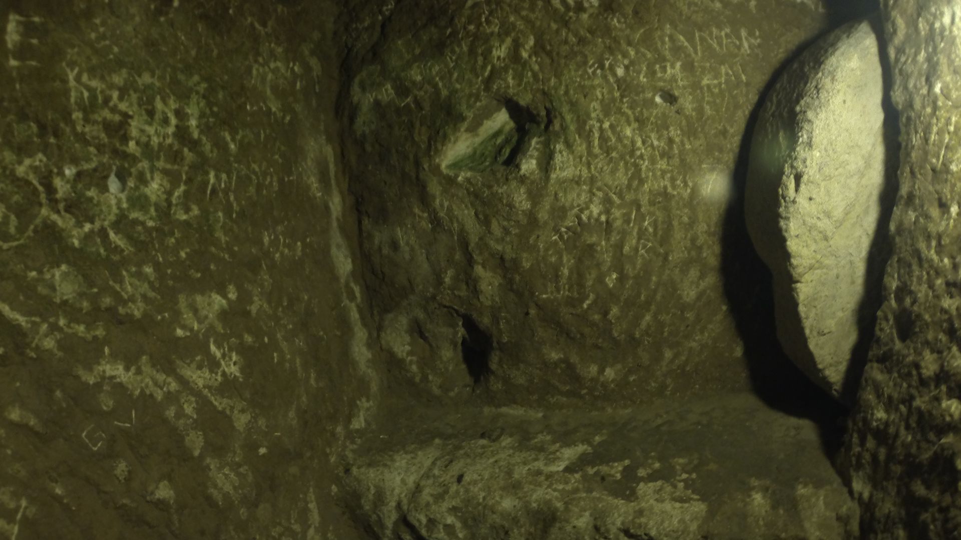 Derinkuyu Underground City in Cappadocia, Turkey. Christians fled the enemies and hid in this underground cities.