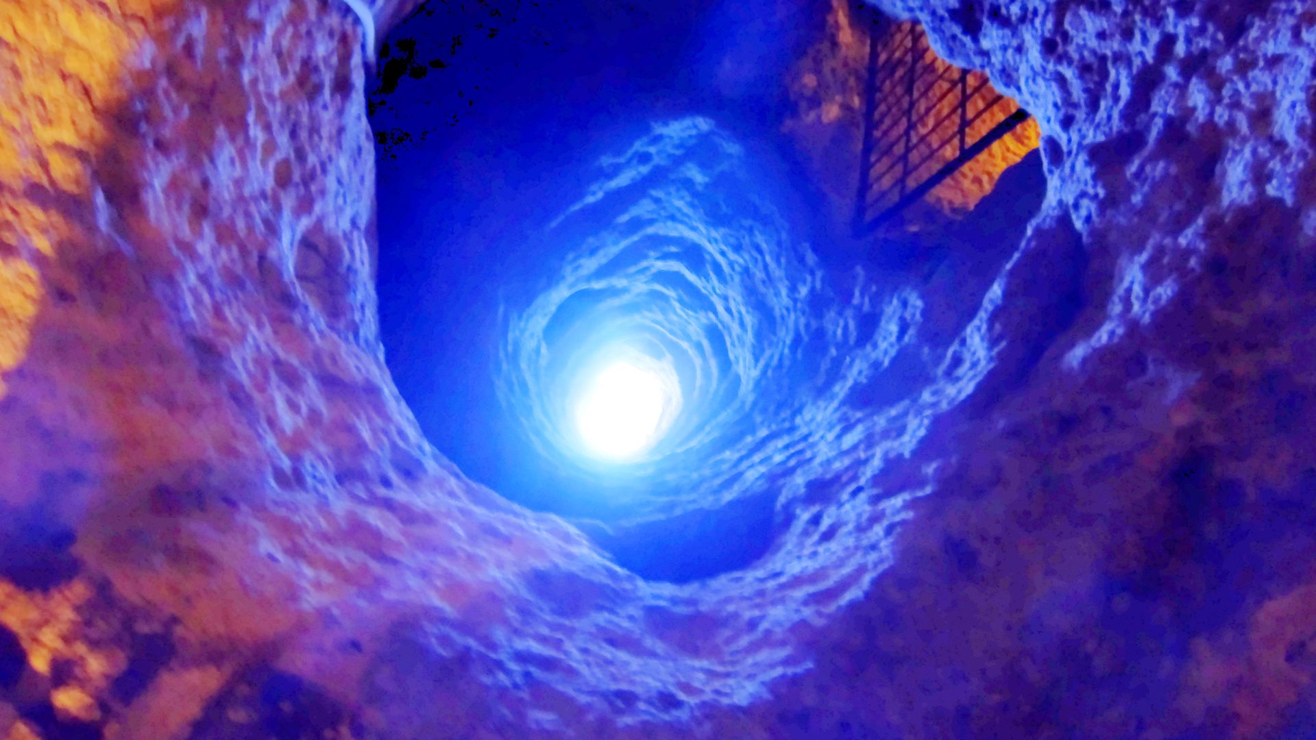 Ventilation funnel. Derinkuyu Underground City in Cappadocia, Turkey. Christians fled the enemies and hid in this underground cities.