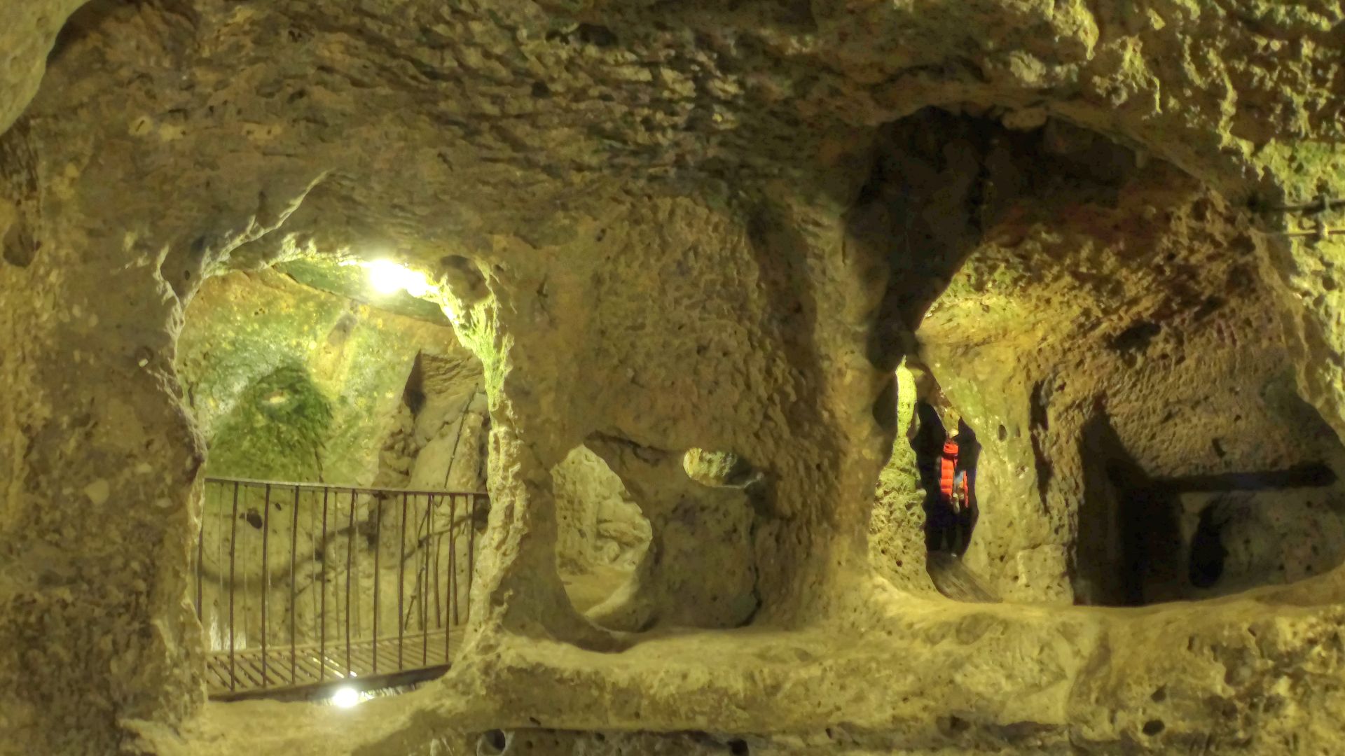 Derinkuyu Underground City in Cappadocia, Turkey. Christians fled the enemies and hid in this underground cities.