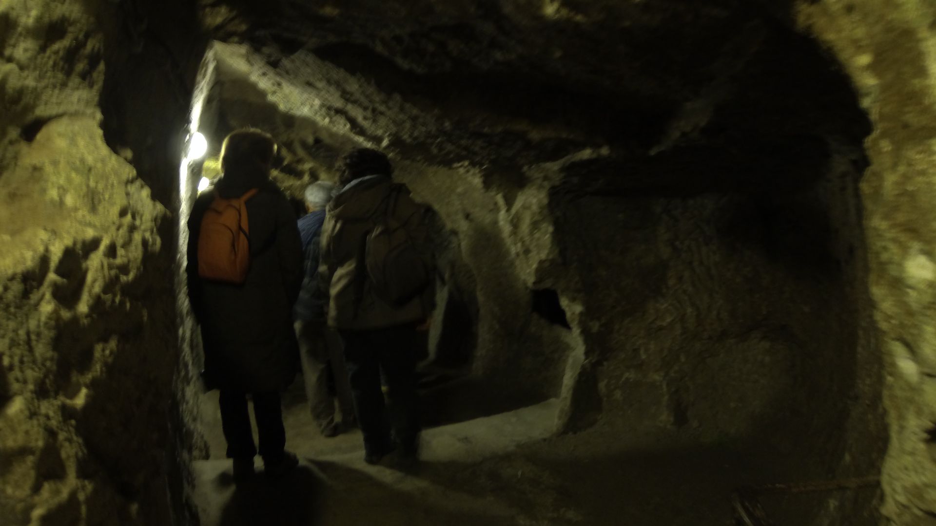 Derinkuyu Underground City in Cappadocia, Turkey. Christians fled the enemies and hid in this underground cities.