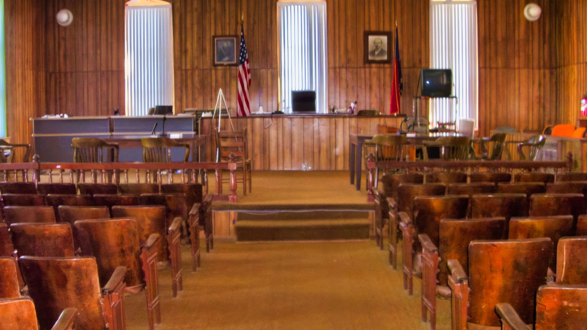 The Clay County Courthouse courtroom in 2007 before the building was renovated.