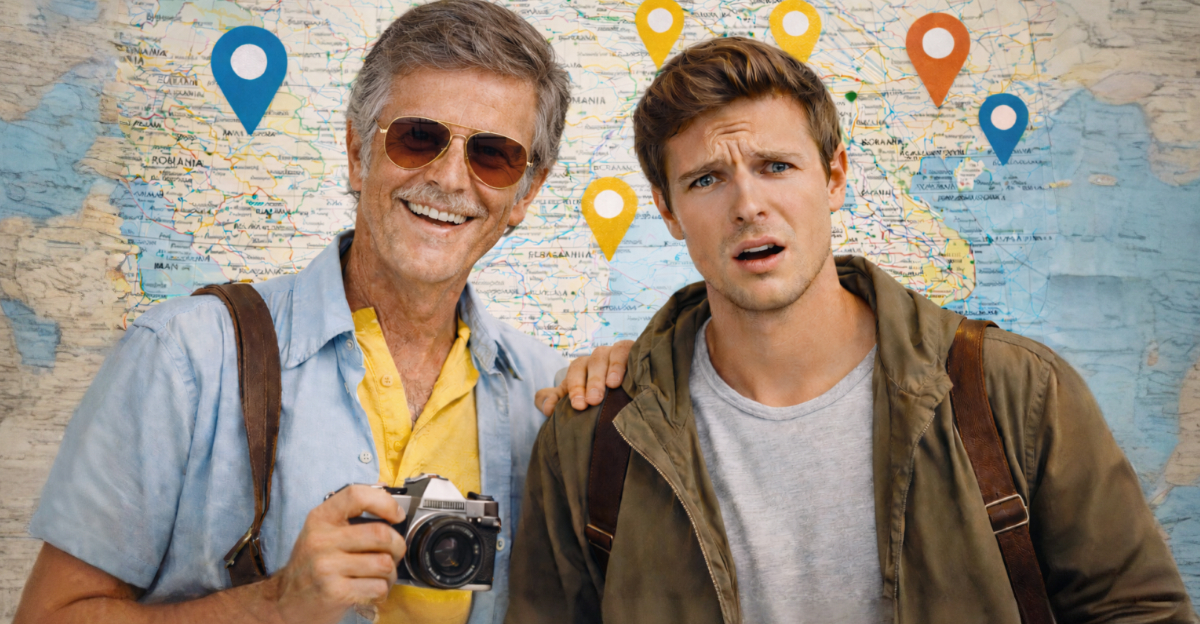 Older man and Younger male Map Background