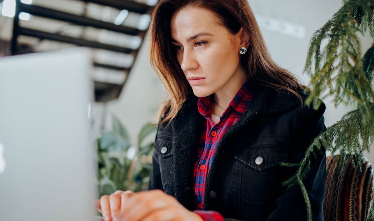 A Woman Using a Laptop