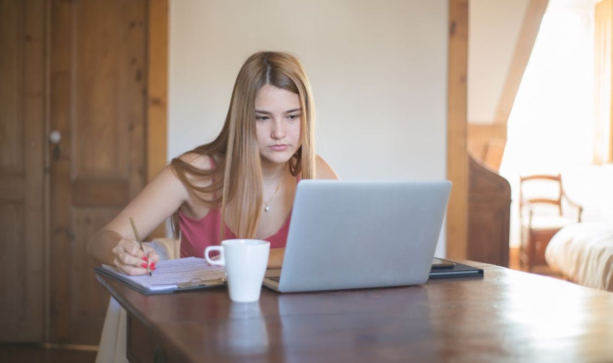 A Woman using a Laptop