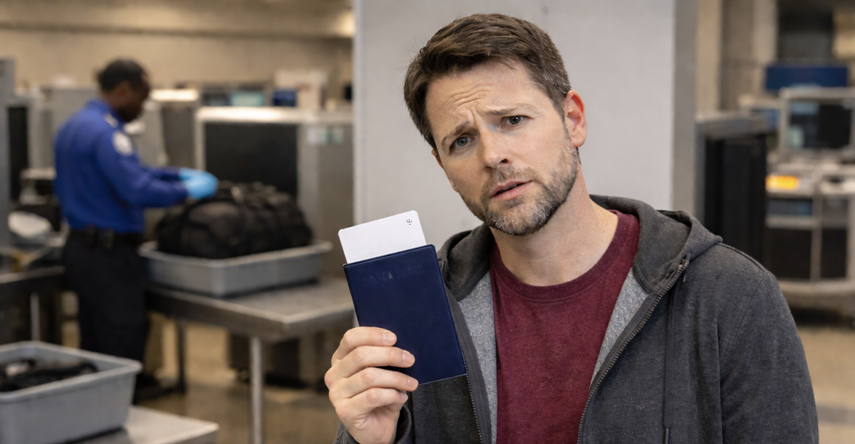 AI-generated image of a man getting additional screening from TSA