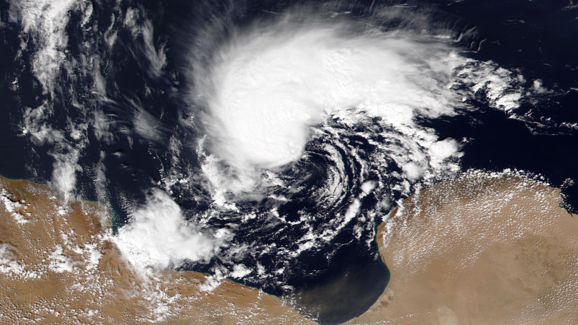 Medicane Daniel (also known as Storm Daniel) to the north of Libya on September 9, 2023.