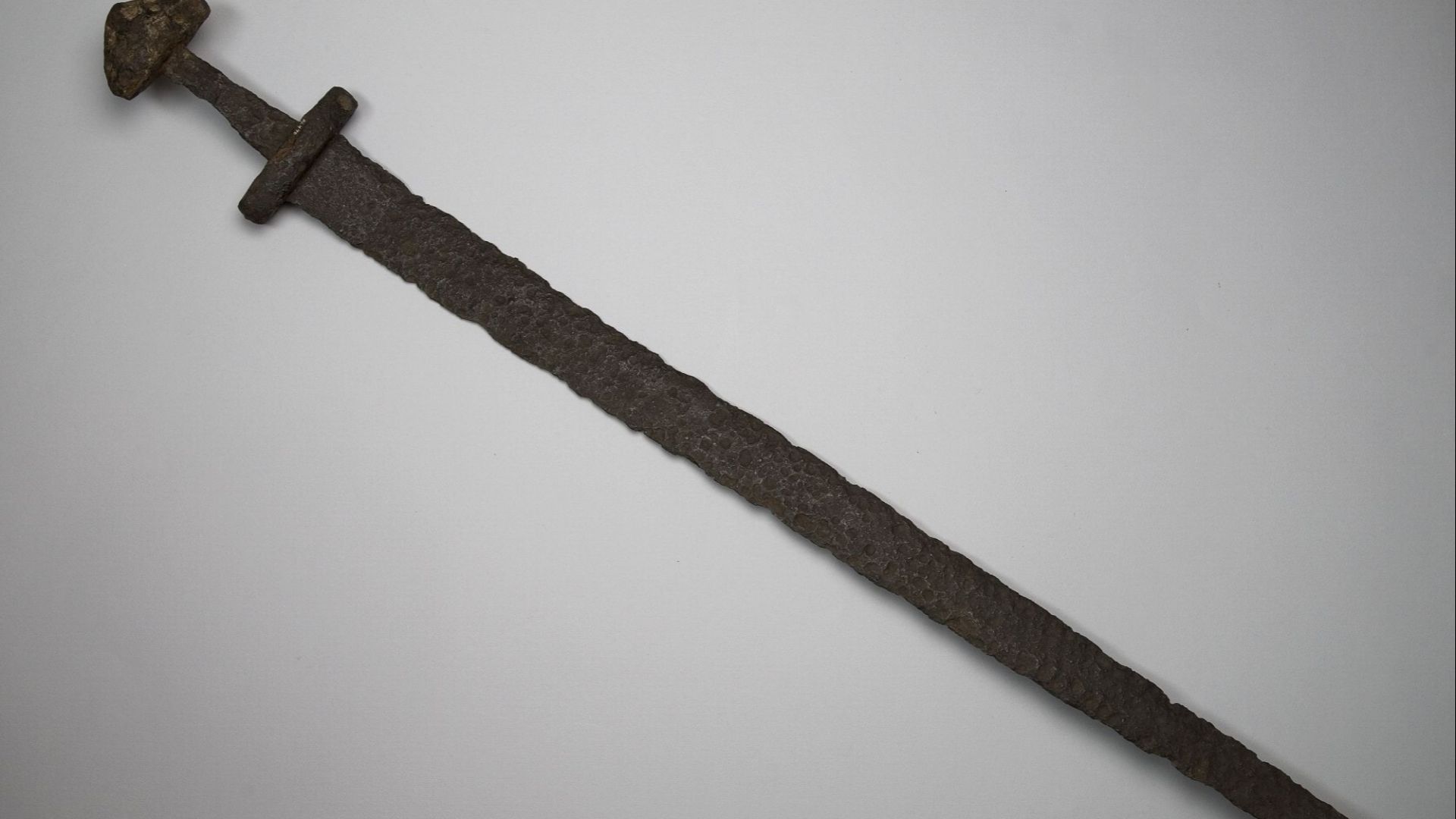 Double-edged iron sword from a grave north of the Fort in Birka, Sweden