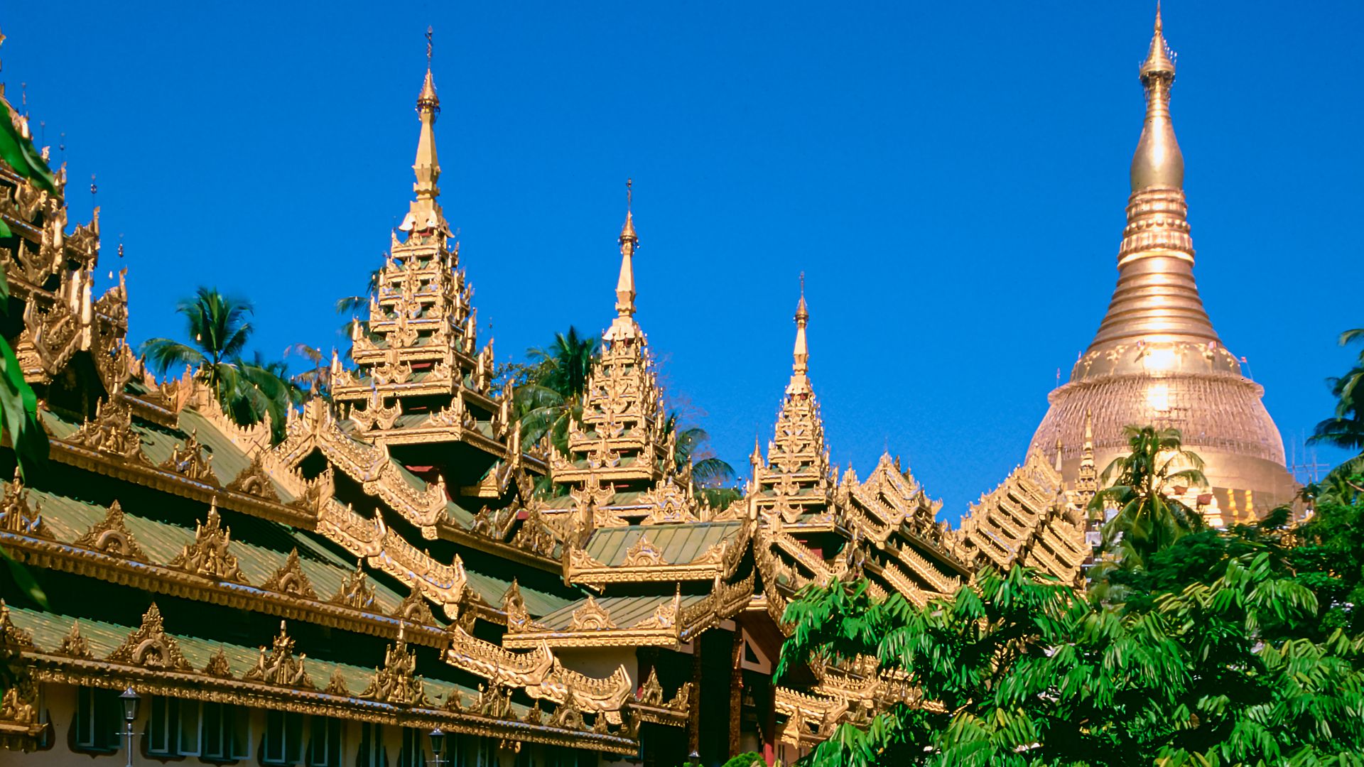 Southern stairway of the Shwedagon Pagoda, Yangon, Myanmar