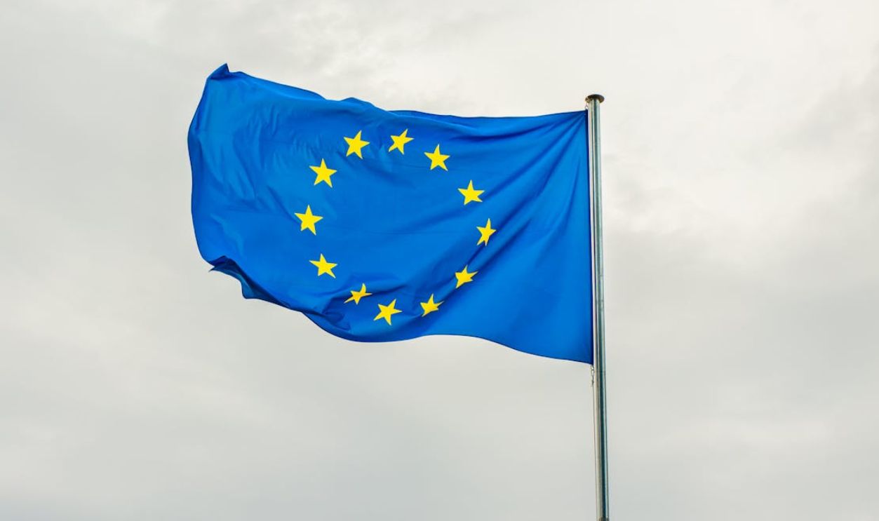 EU Flag Swaying with the Wind