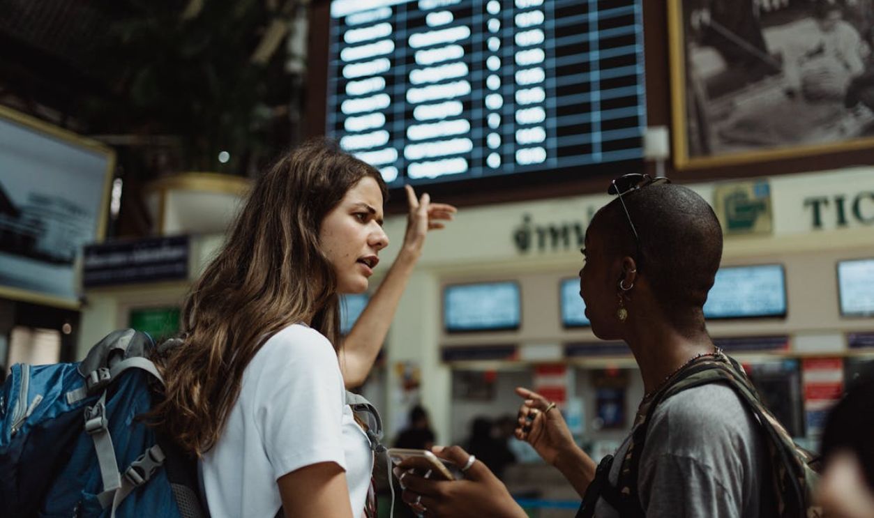 Two Women at an Airport