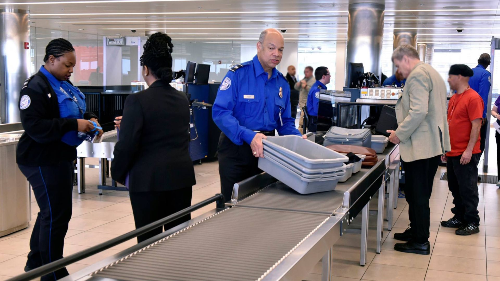 Standing in Your Shoes. A message from Secretary Johnson about the men and women of TSA →
“On Thursday, I worked alongside the men and women of the Transportation Security Administration at the Baltimore-Washington International Airport. I interacted with passengers and addressed their questions, and even helped a family get to their gate on time. These are just a sampling of the essential tasks that the men and women of TSA perform each and every day as they stand on the front lines of our nation’s aviation security. I have stood in their shoes – this job is not easy. But it is vital. TSA secures the skies, and does so professionally, courteously, and with a sincere dedication to duty. Thank you, TSA, for what you do to protect the homeland.”

Official DHS photo by Barry Bahler.