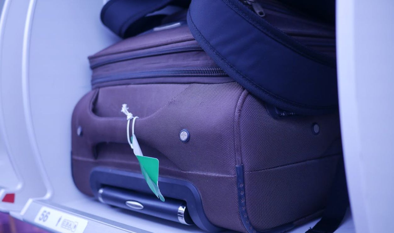 Close up of Luggage on an Airplane