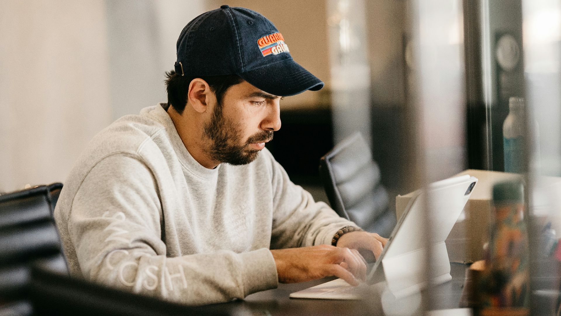 a man wearing a hat