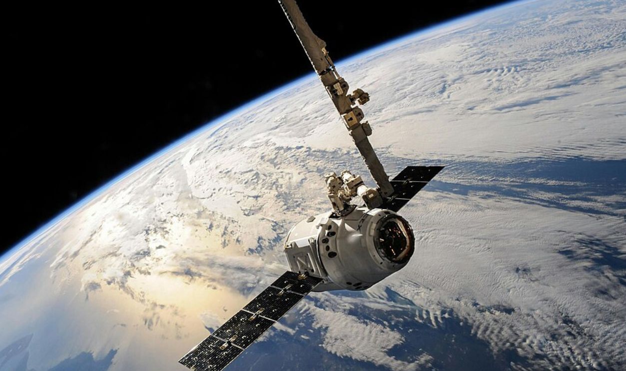 White Outer Space Satellite