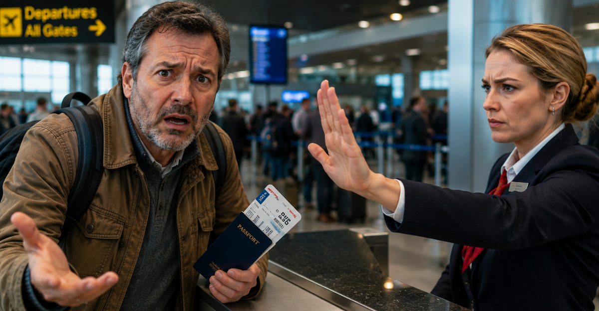 man denied boarding at airport