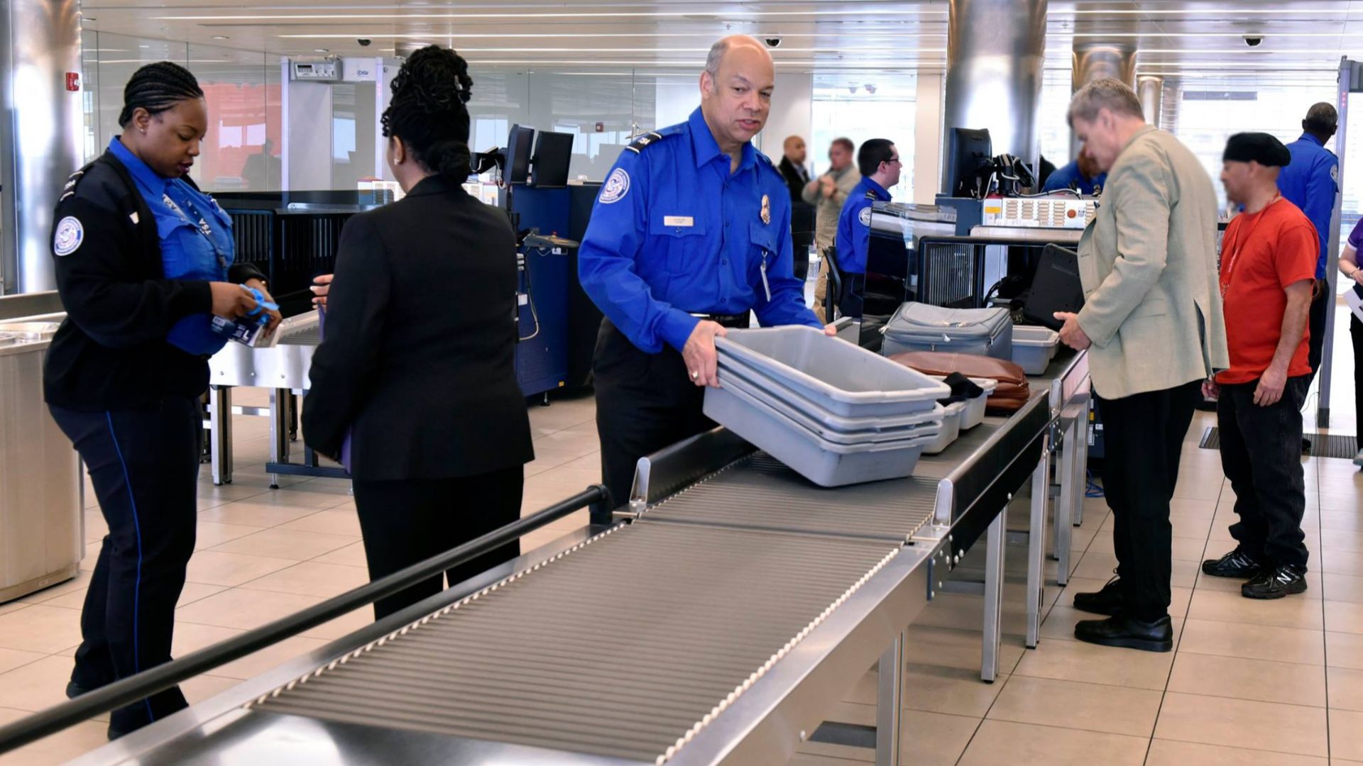 Standing in Your Shoes. A message from Secretary Johnson about the men and women of TSA →
“On Thursday, I worked alongside the men and women of the Transportation Security Administration at the Baltimore-Washington International Airport. I interacted with passengers and addressed their questions, and even helped a family get to their gate on time. These are just a sampling of the essential tasks that the men and women of TSA perform each and every day as they stand on the front lines of our nation’s aviation security. I have stood in their shoes – this job is not easy. But it is vital. TSA secures the skies, and does so professionally, courteously, and with a sincere dedication to duty. Thank you, TSA, for what you do to protect the homeland.”

Official DHS photo by Barry Bahler.