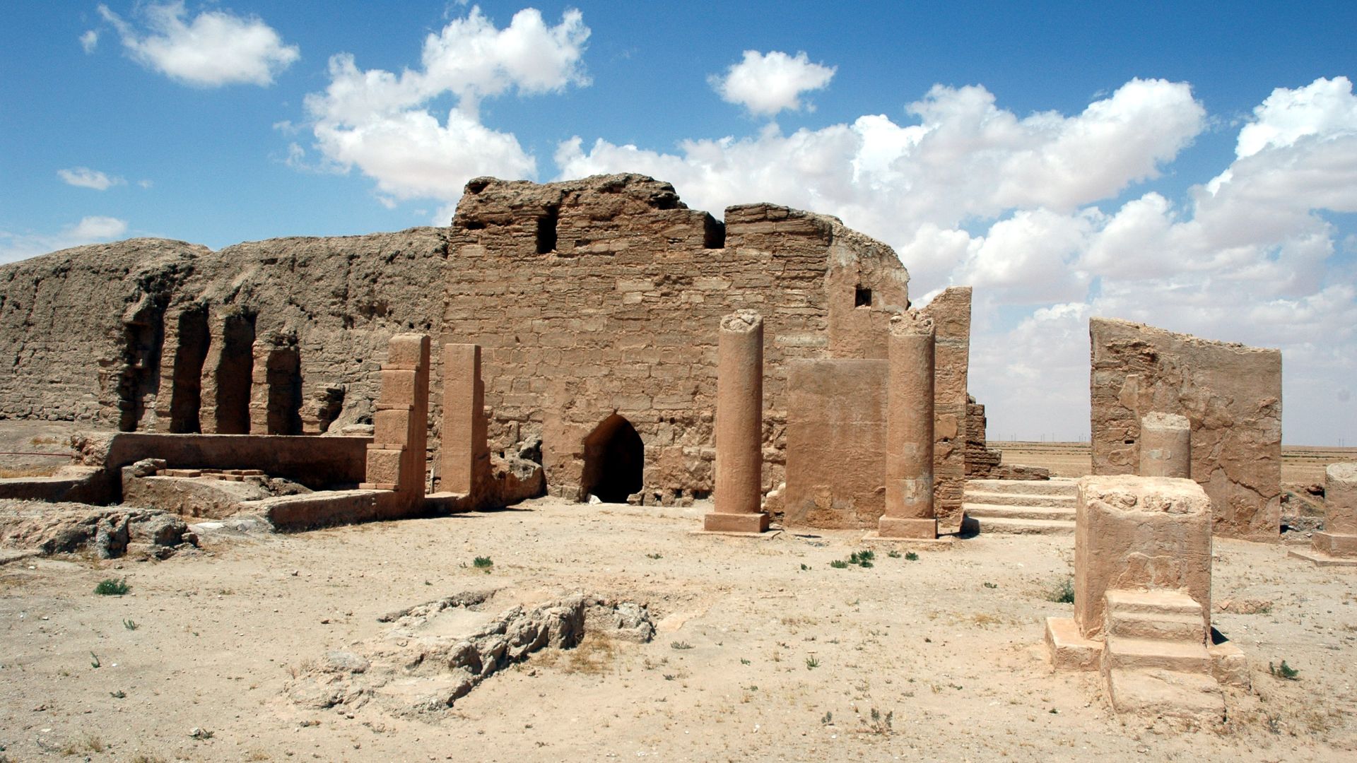 Temple of the Oriental Gods near the city walls, Dura Europos in 2004