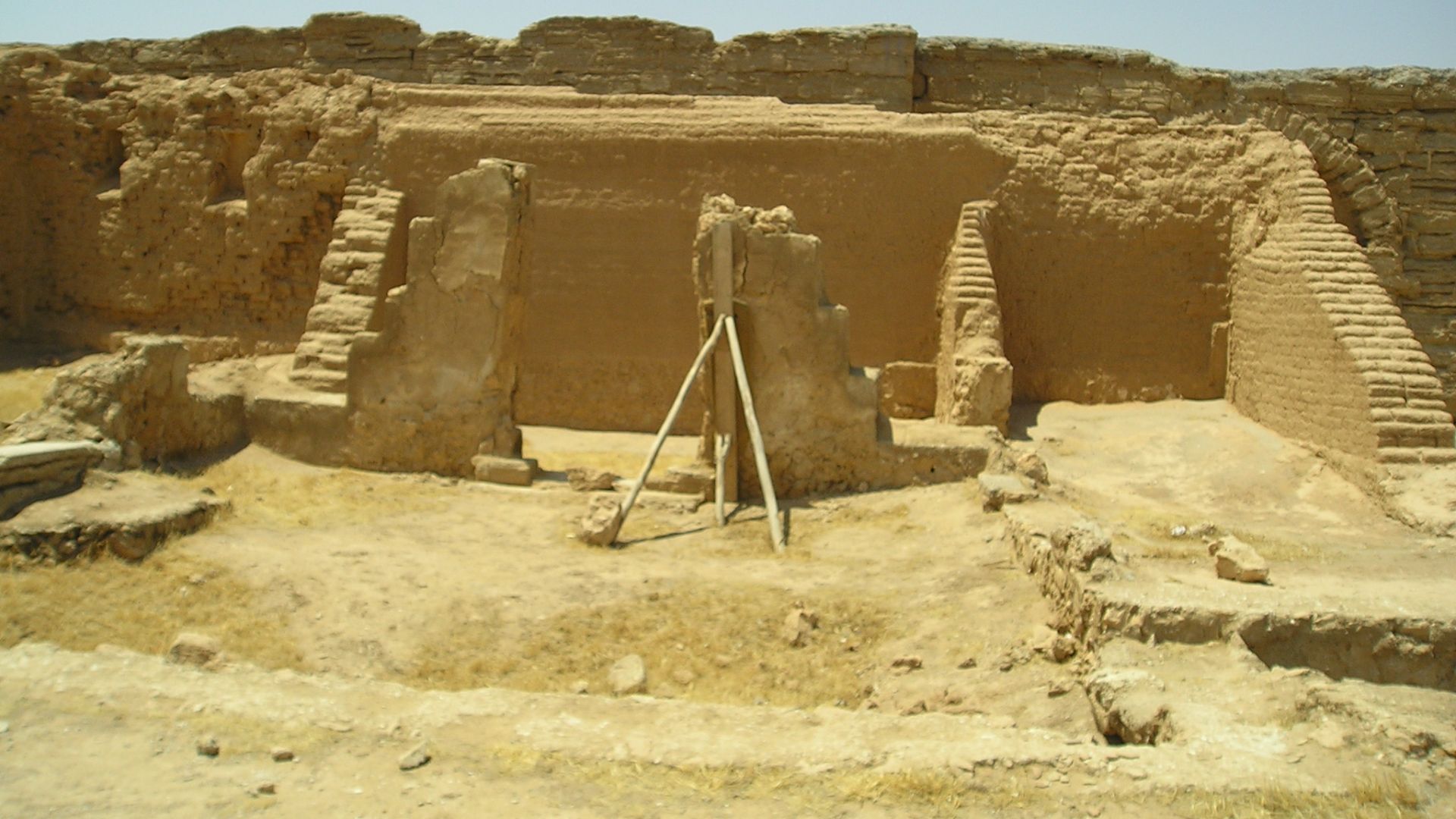 Dura - Europos, Syria - remains of the christian church with the western wall recently restored