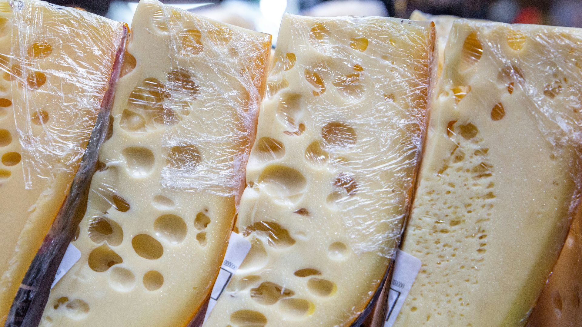a group of cheeses