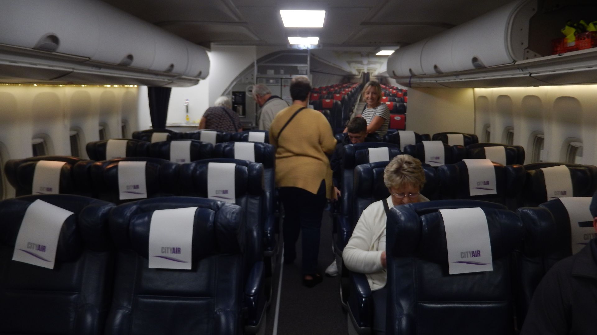 City of Glasgow College City Campus - classroom mock-up of an airline passenger cabin.