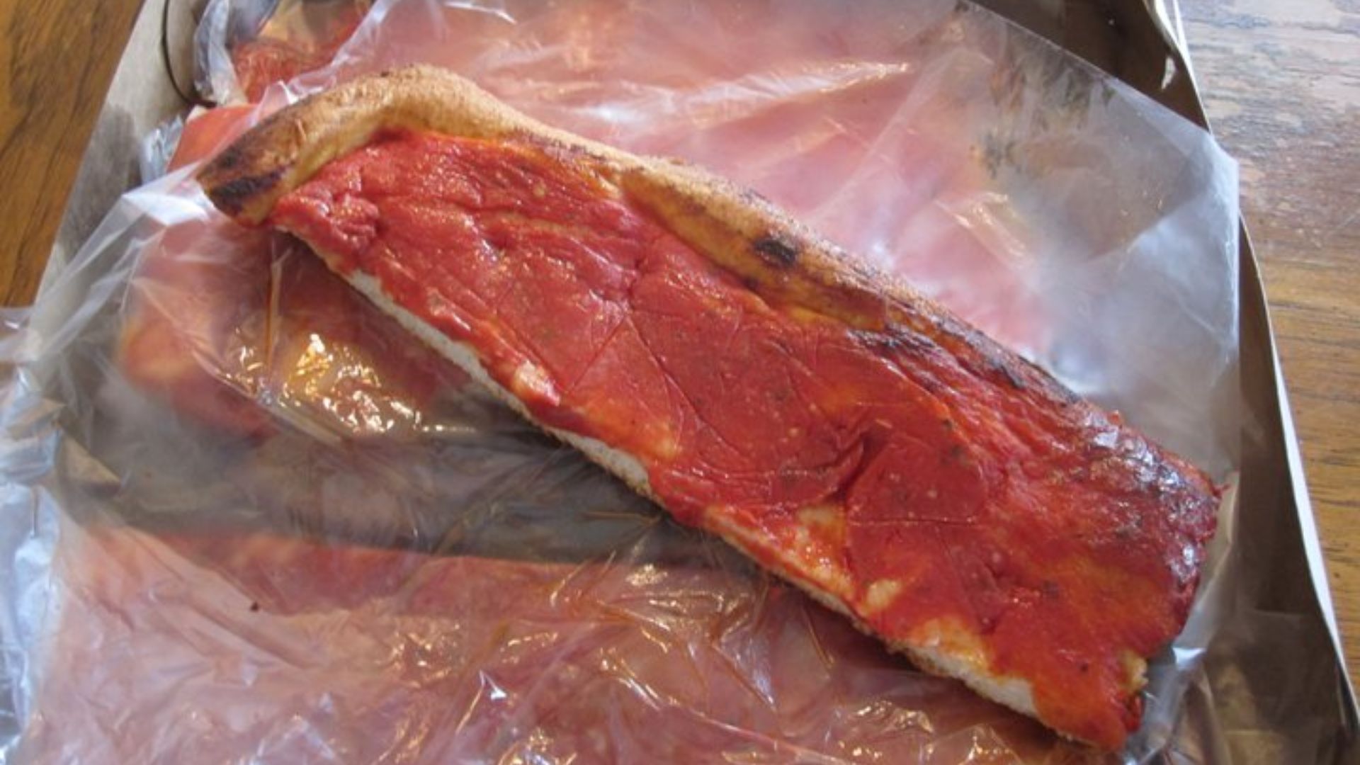 Box of pizza strips from Antonio's bakery Warwick, RI
