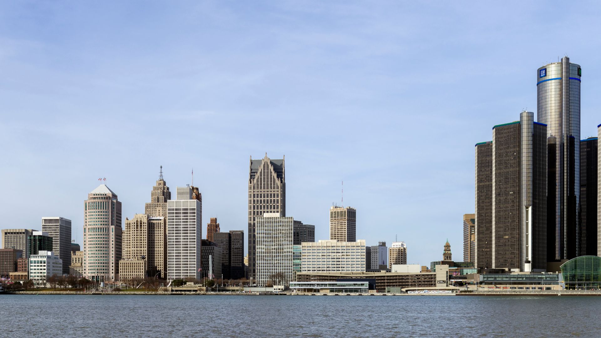 Skyline of Detroit, Michigan from South 2014-12-07