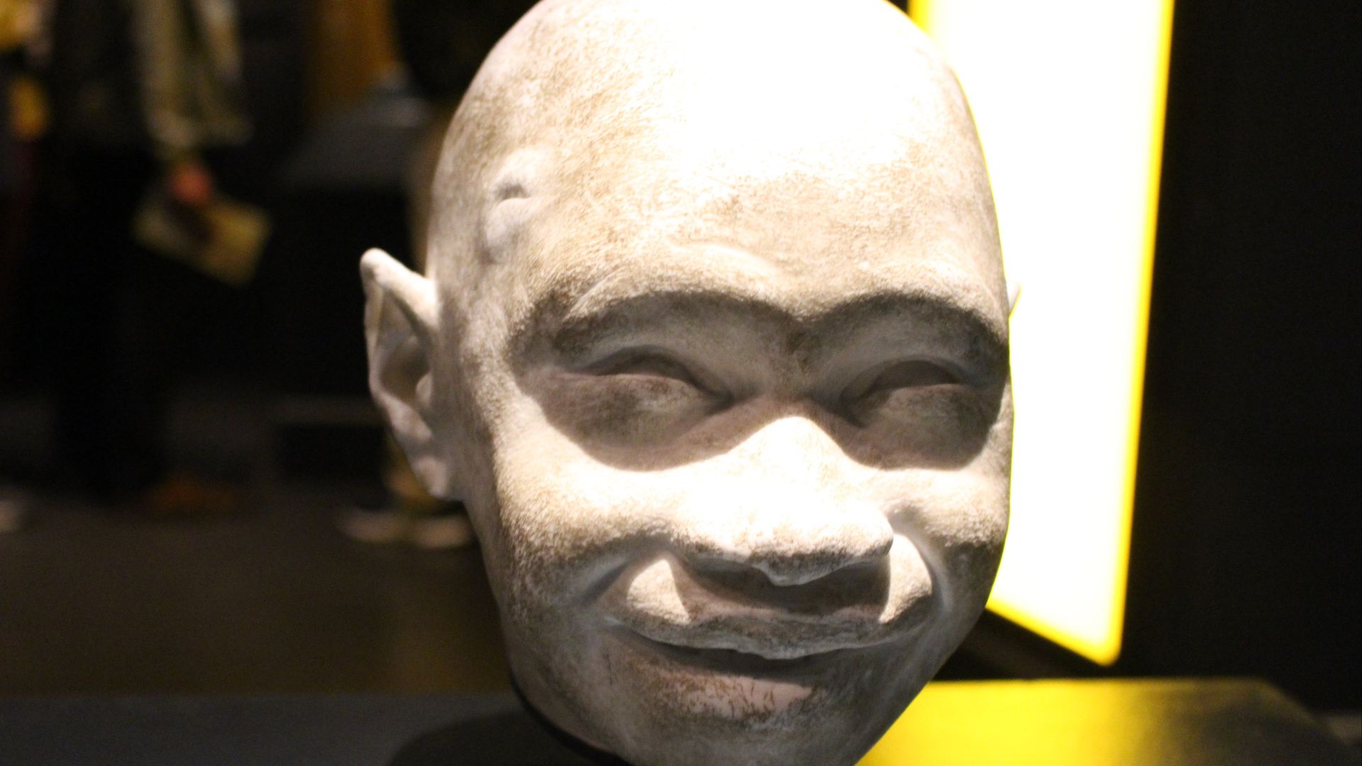 The model of a Neanderthalian (Homo neanderthalensis) child's head, at the Natural History Museum in London, England.