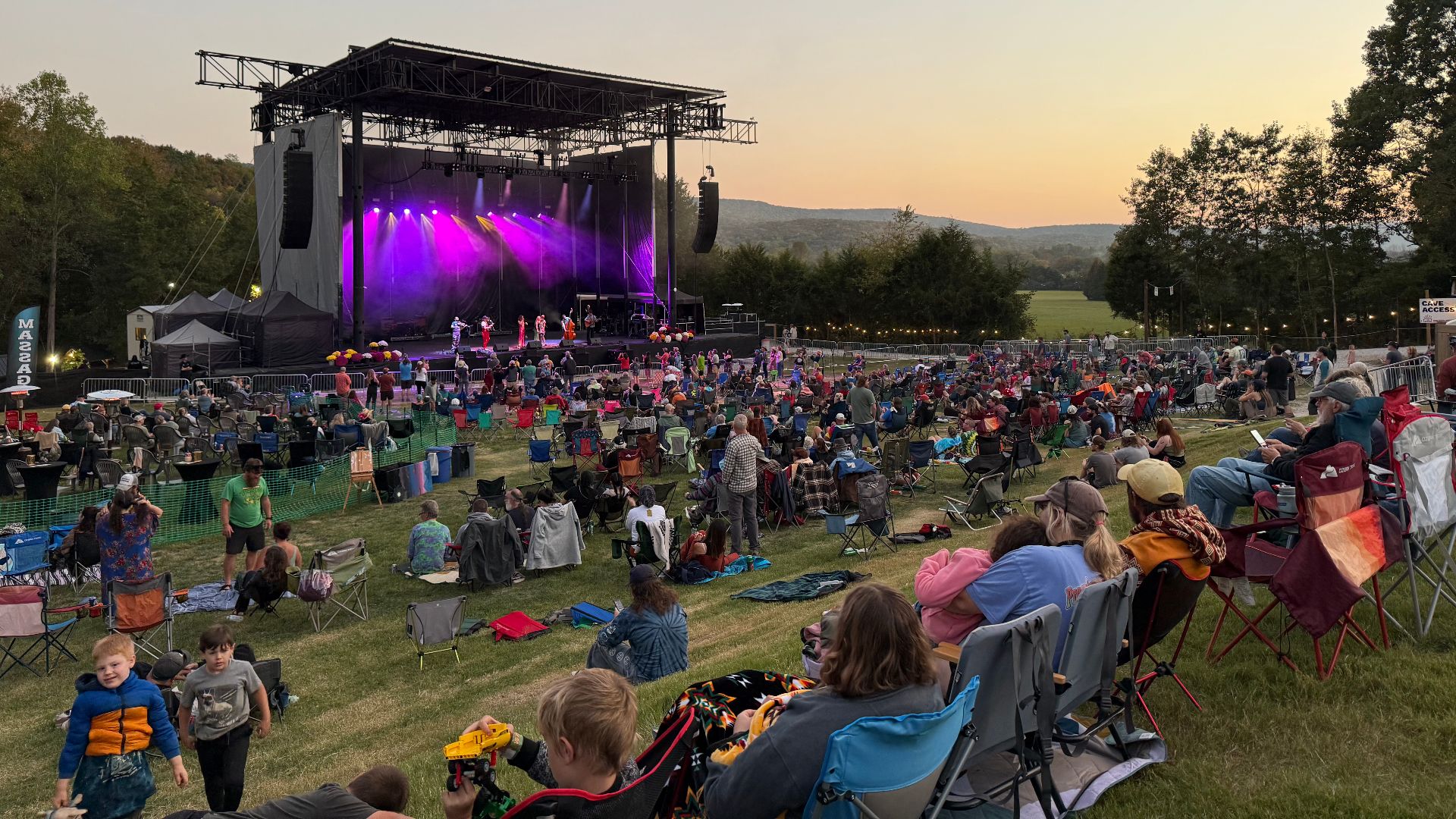 The Caverns Amphitheater in Grundy County, Tennessee, at sundown.