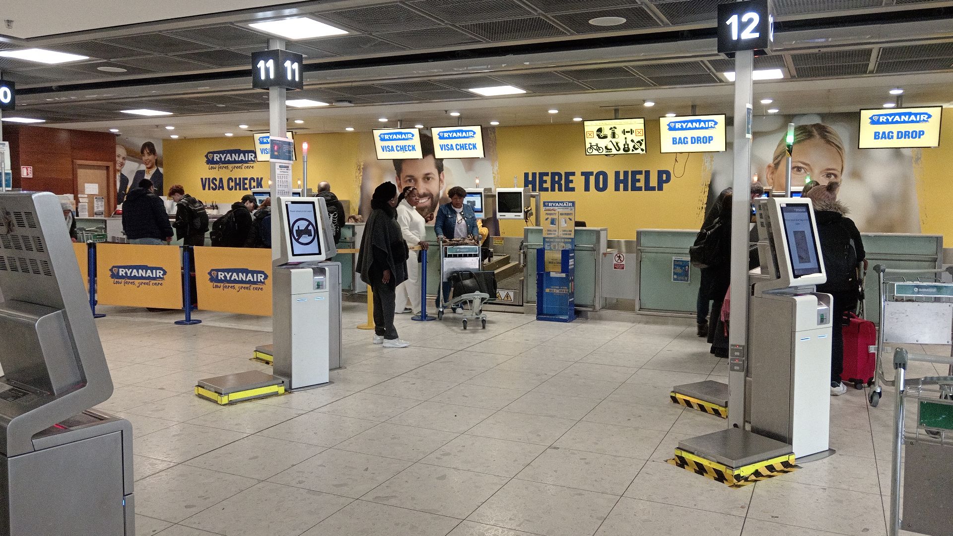 Ryanair check in desk in Dublin