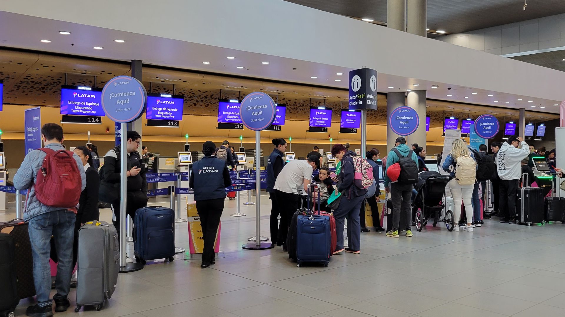 LATAM Airlines check in desks at Bogota Airport
