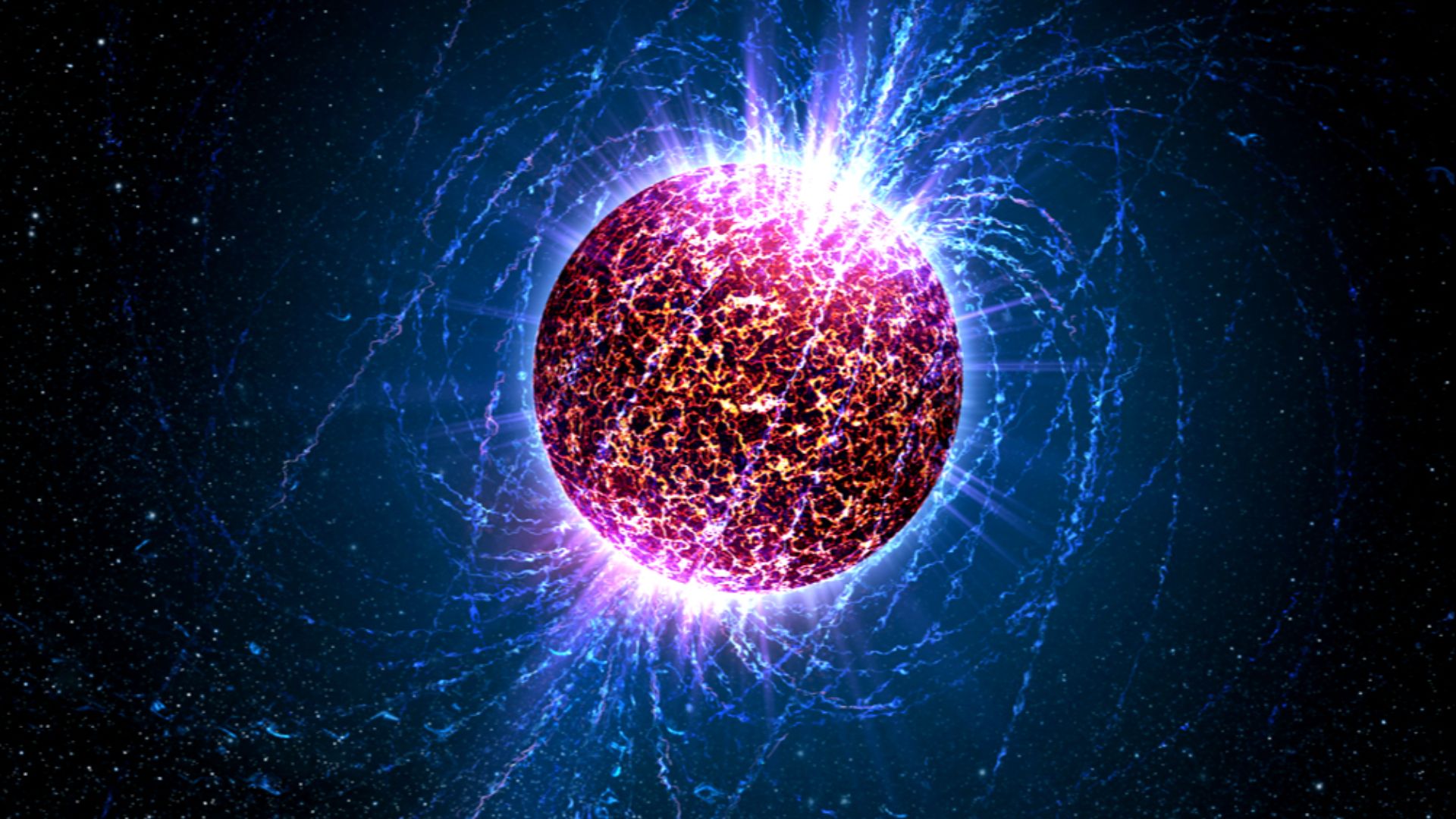 Artist's illustration of an 'isolated neutron star' -- one without associated supernova remnants, binary companions or radio pulsations.