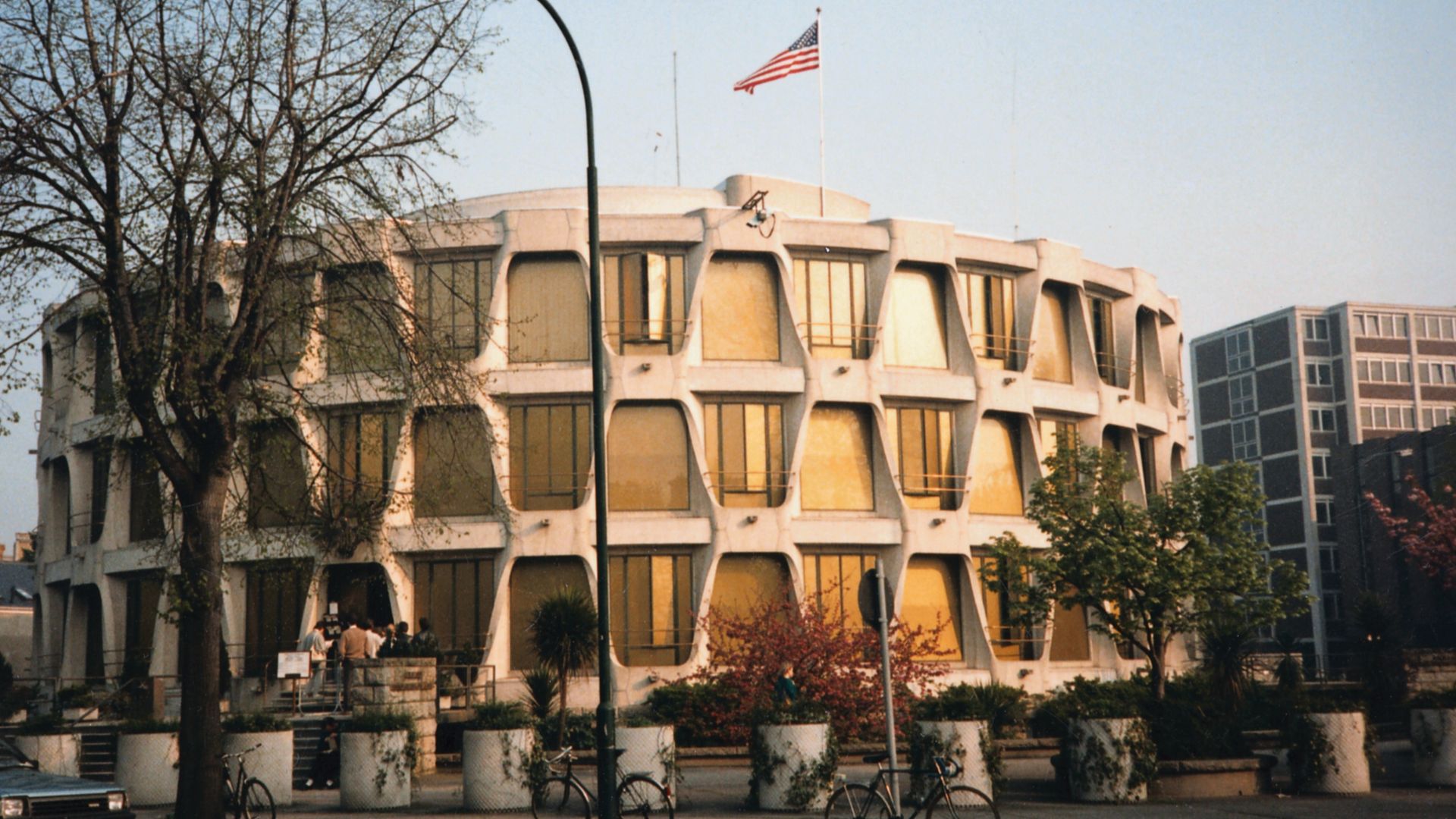 A slide taken from the US National Archives depicting the US Embassy in Dublin during 1987.