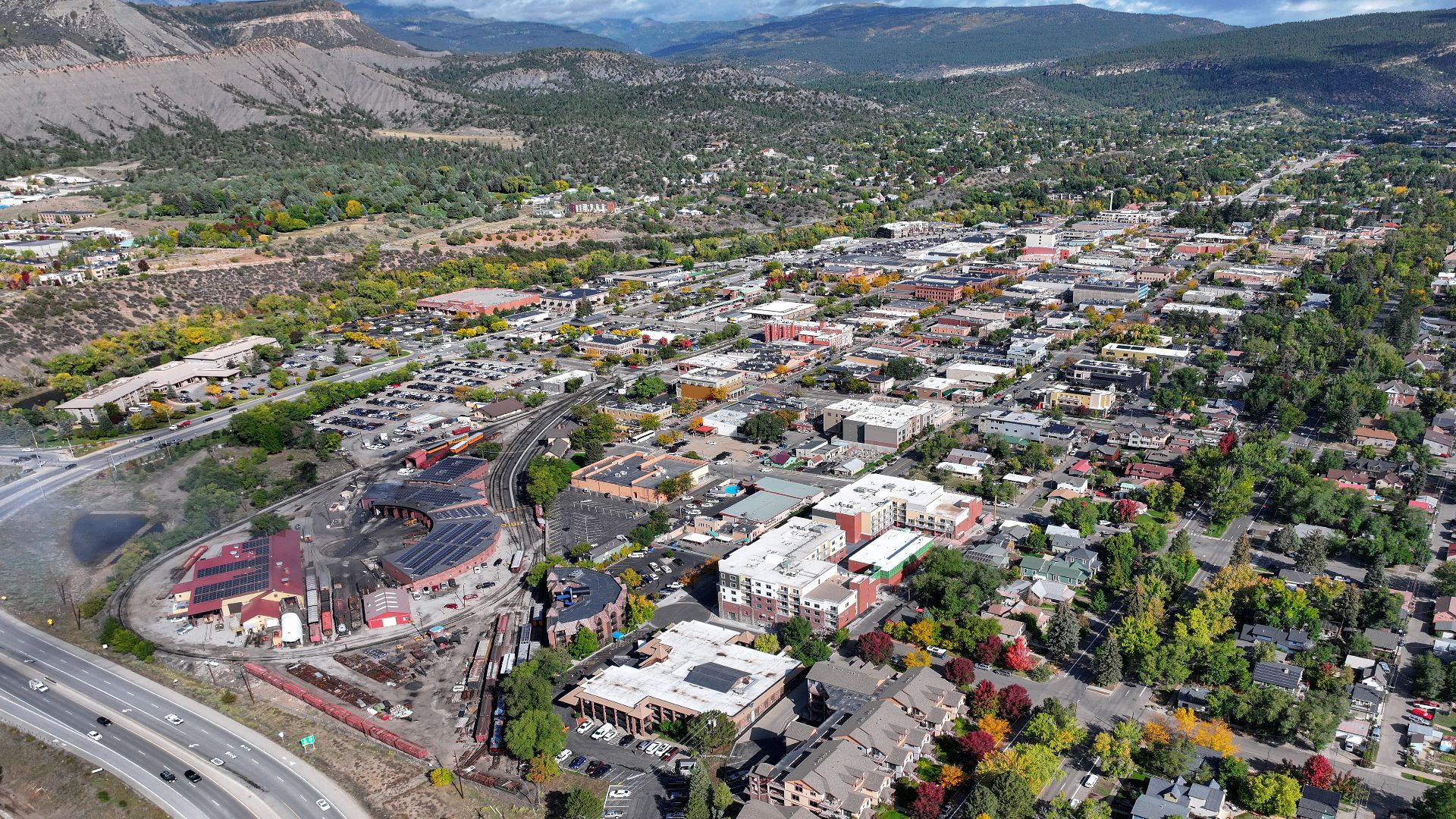 Aerial view of Durango, Colorado