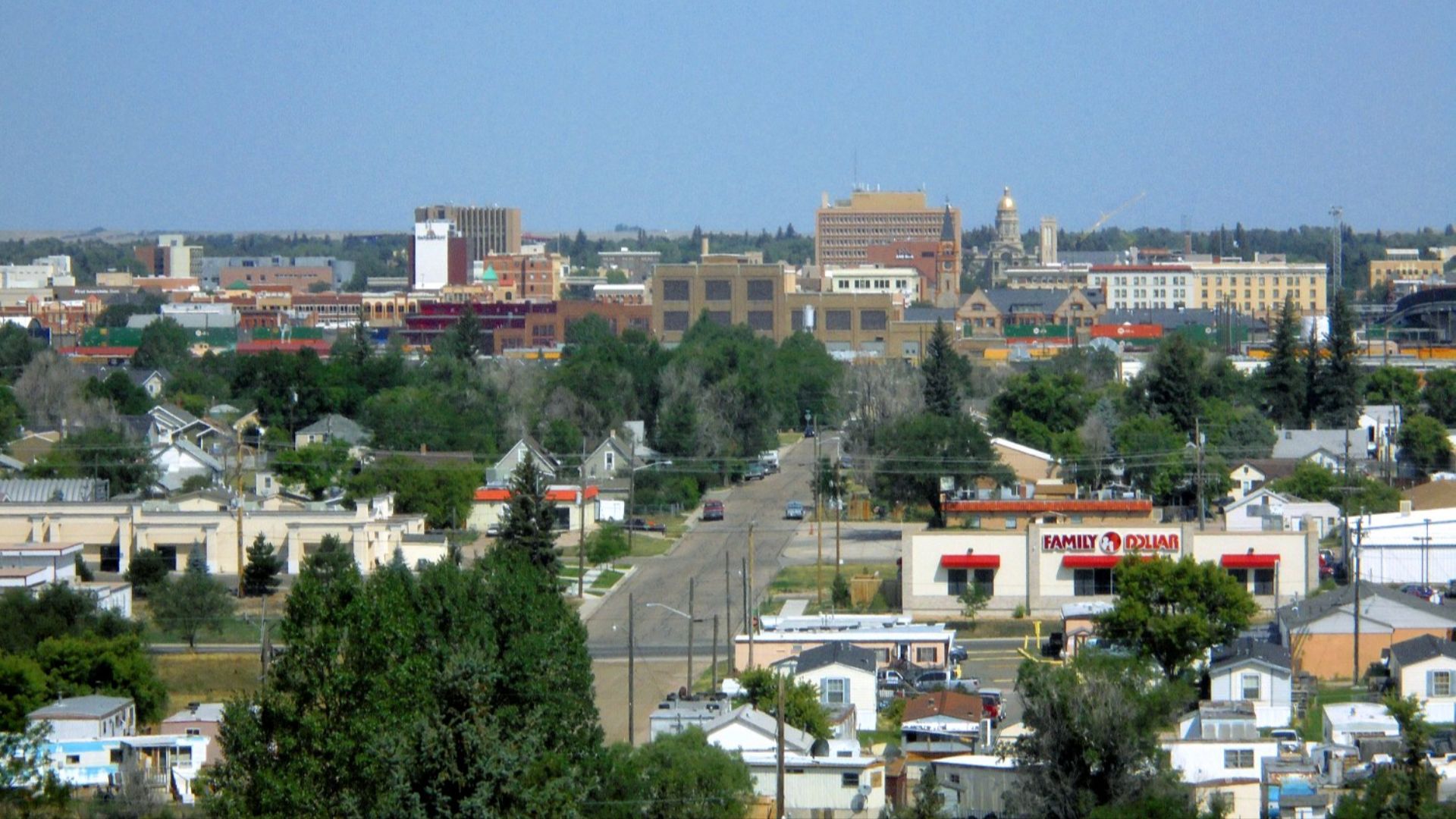 Downtown Cheyenne, looking north from I-80