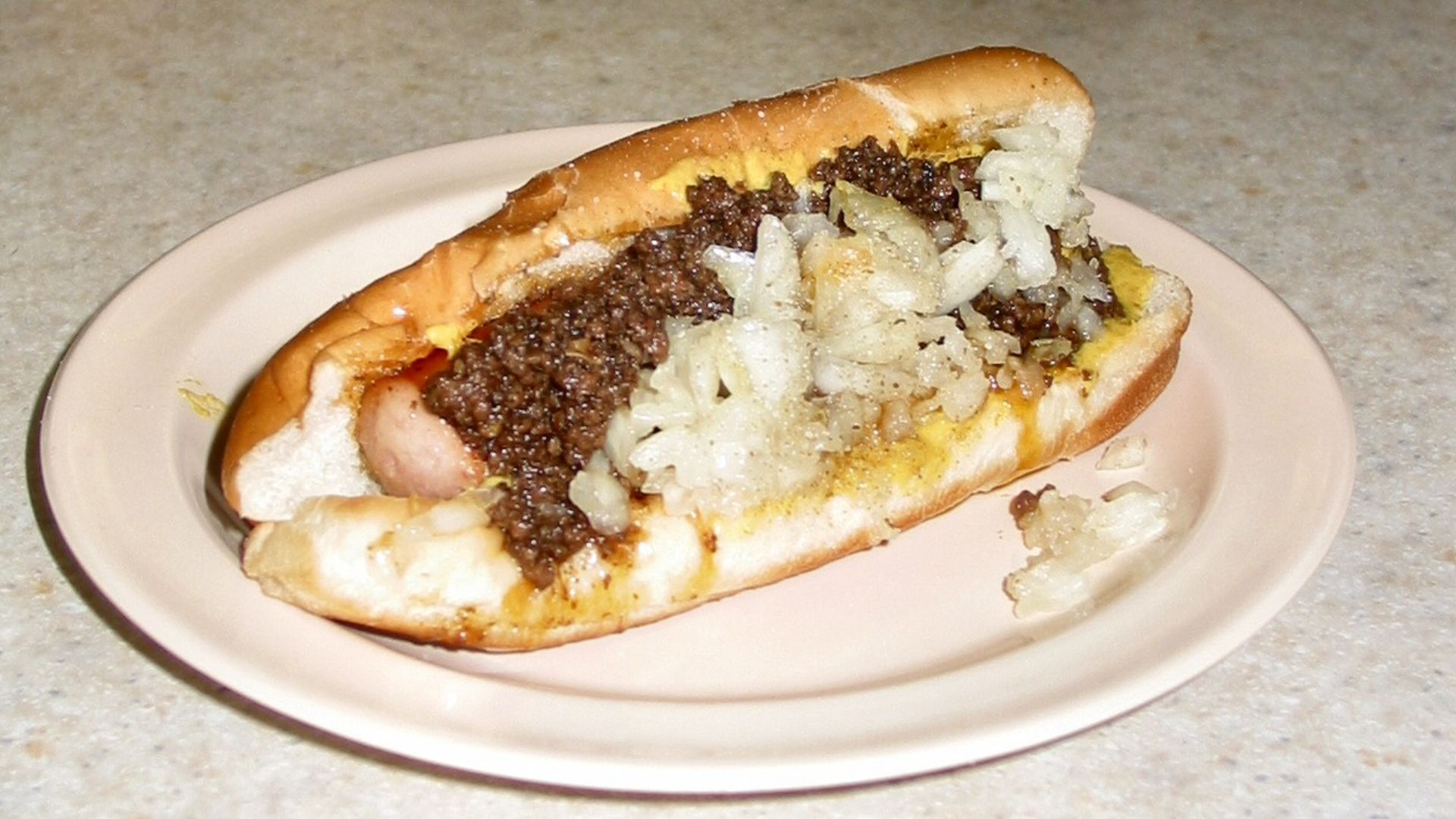 A New York System Weiner. Olneyville New York System Restaurant - Providence RI.