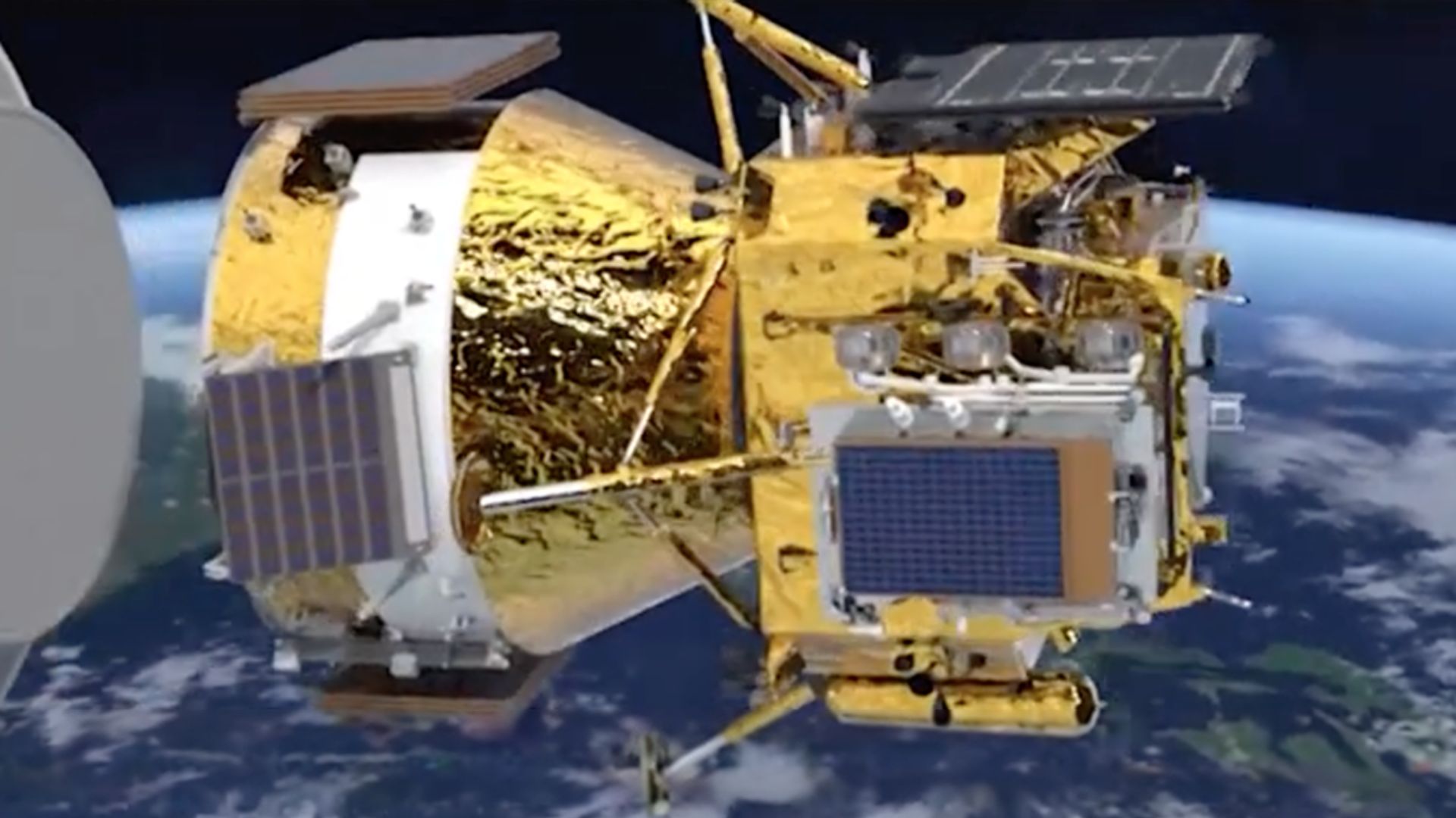 Artist view of Chang'e 7 lunar mission post launch. Text digitally removed.