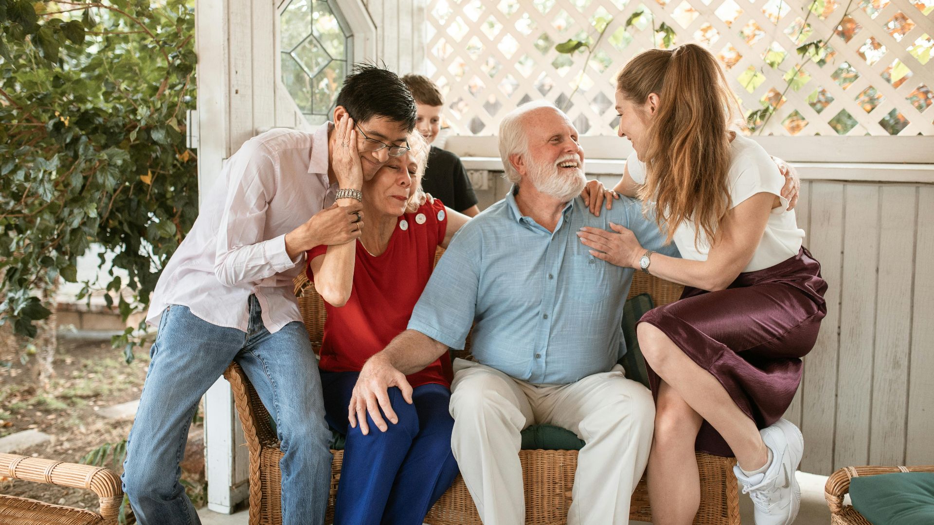 Cheerful family spending quality time together outdoors, showcasing love and connection.