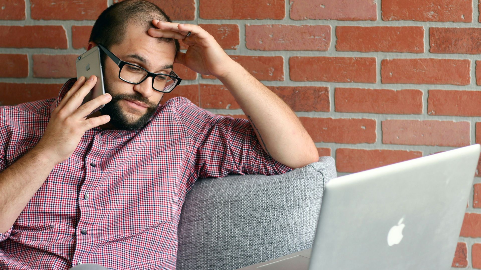 a man with a laptop