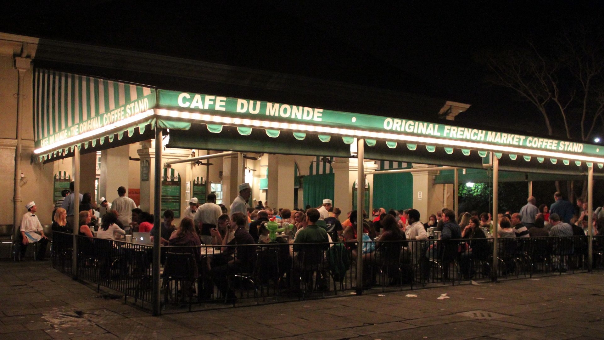 Cafe du Monde at night, French Quarter ~ New Orleans, Louisiana